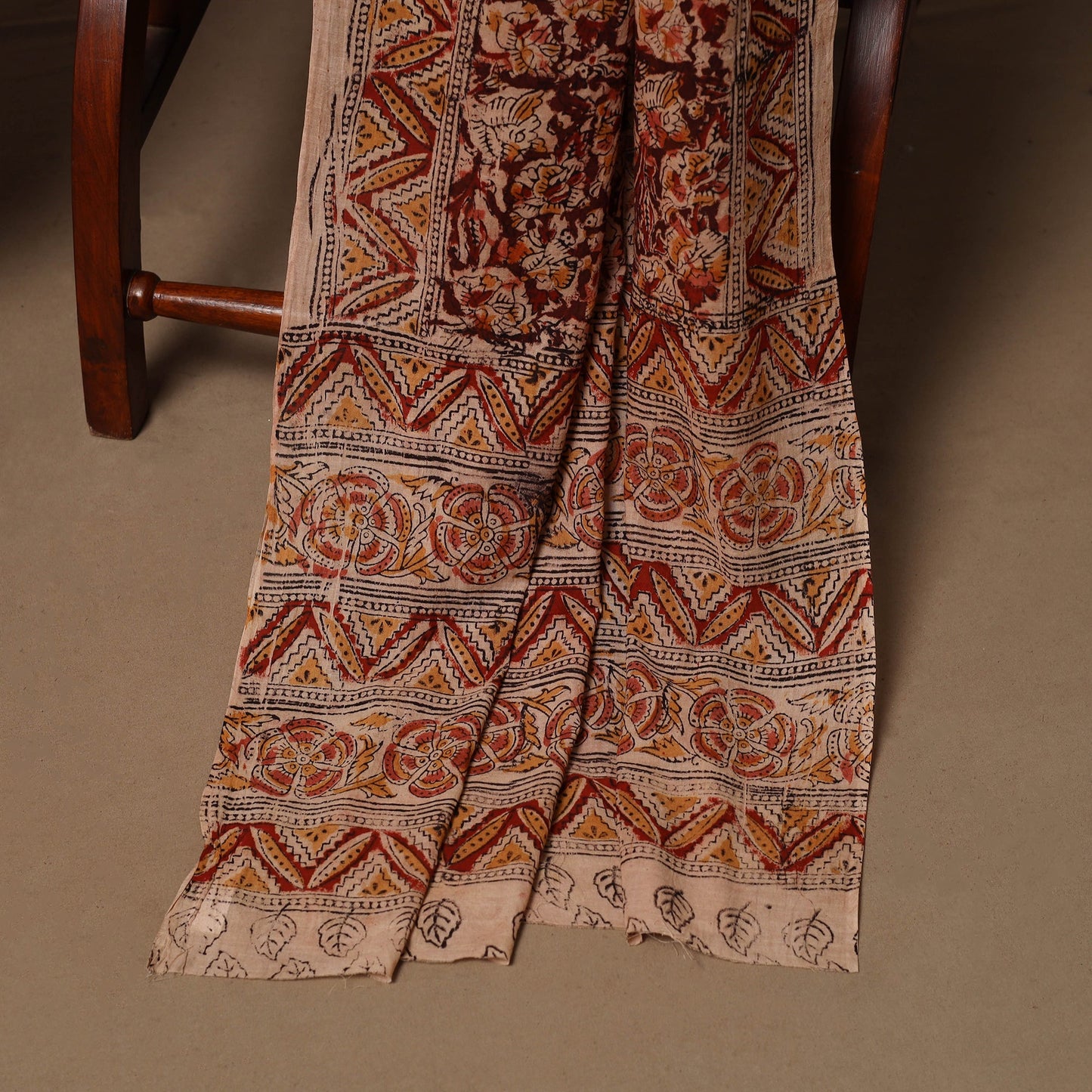 Natural dyed pedana kalamkari cotton 3pc unstitched dress