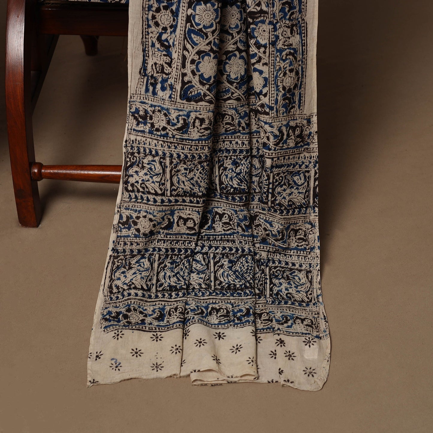 Natural dyed pedana kalamkari cotton 3pc unstitched dress