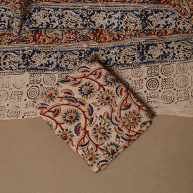 Natural dyed pedana kalamkari cotton 3pc unstitched dress