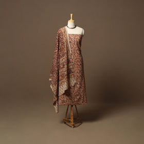 Natural dyed pedana kalamkari cotton 3pc unstitched dress