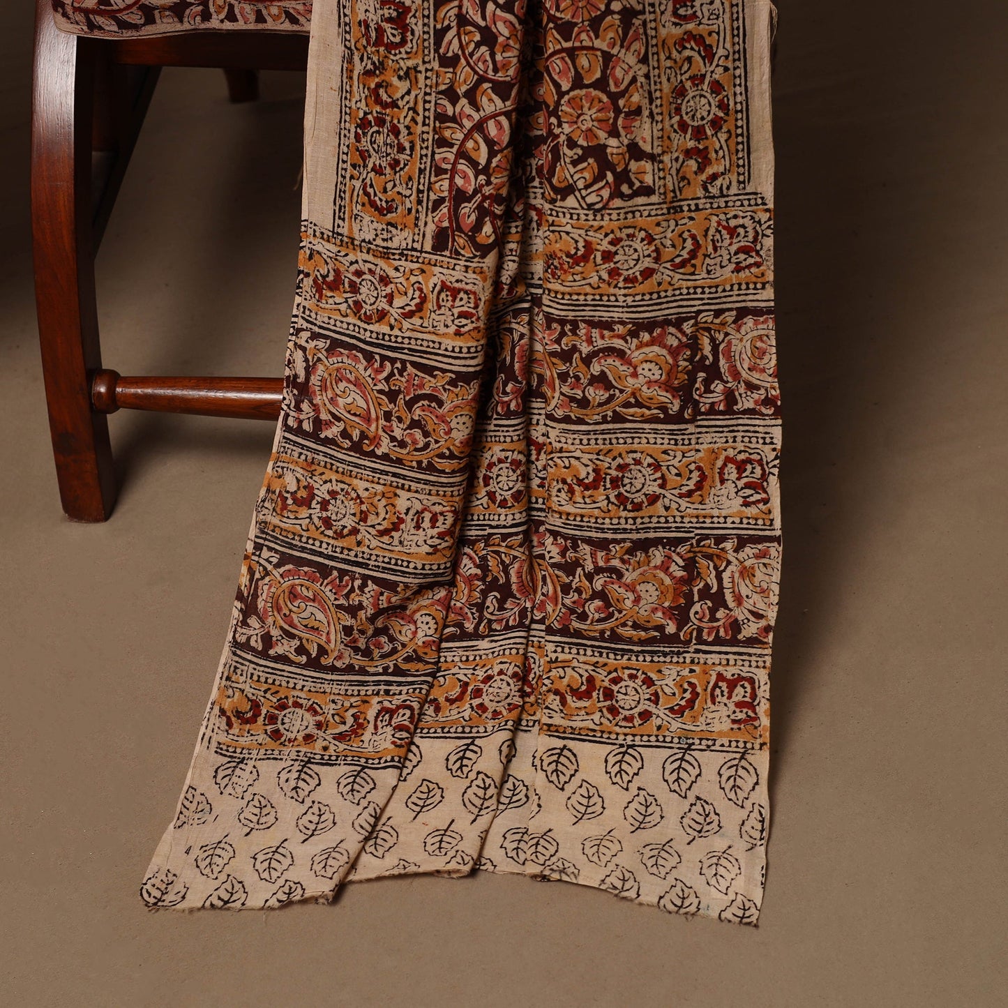 Natural dyed pedana kalamkari cotton 3pc unstitched dress