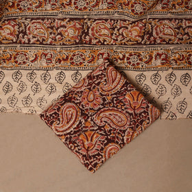 Natural dyed pedana kalamkari cotton 3pc unstitched dress