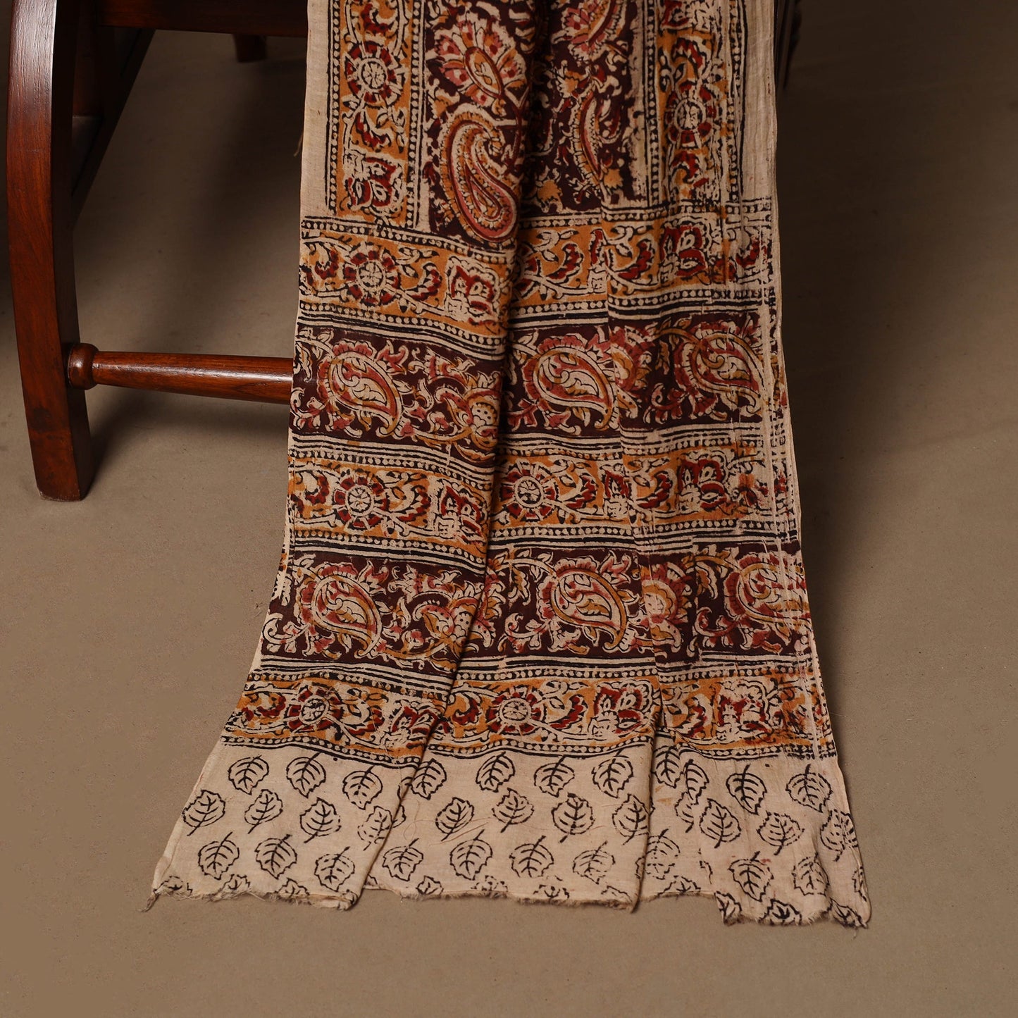 Natural dyed pedana kalamkari cotton 3pc unstitched dress