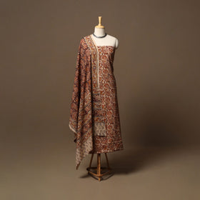 Natural dyed pedana kalamkari cotton 3pc unstitched dress