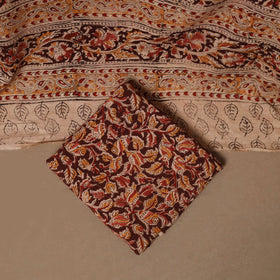 Natural dyed pedana kalamkari cotton 3pc unstitched dress