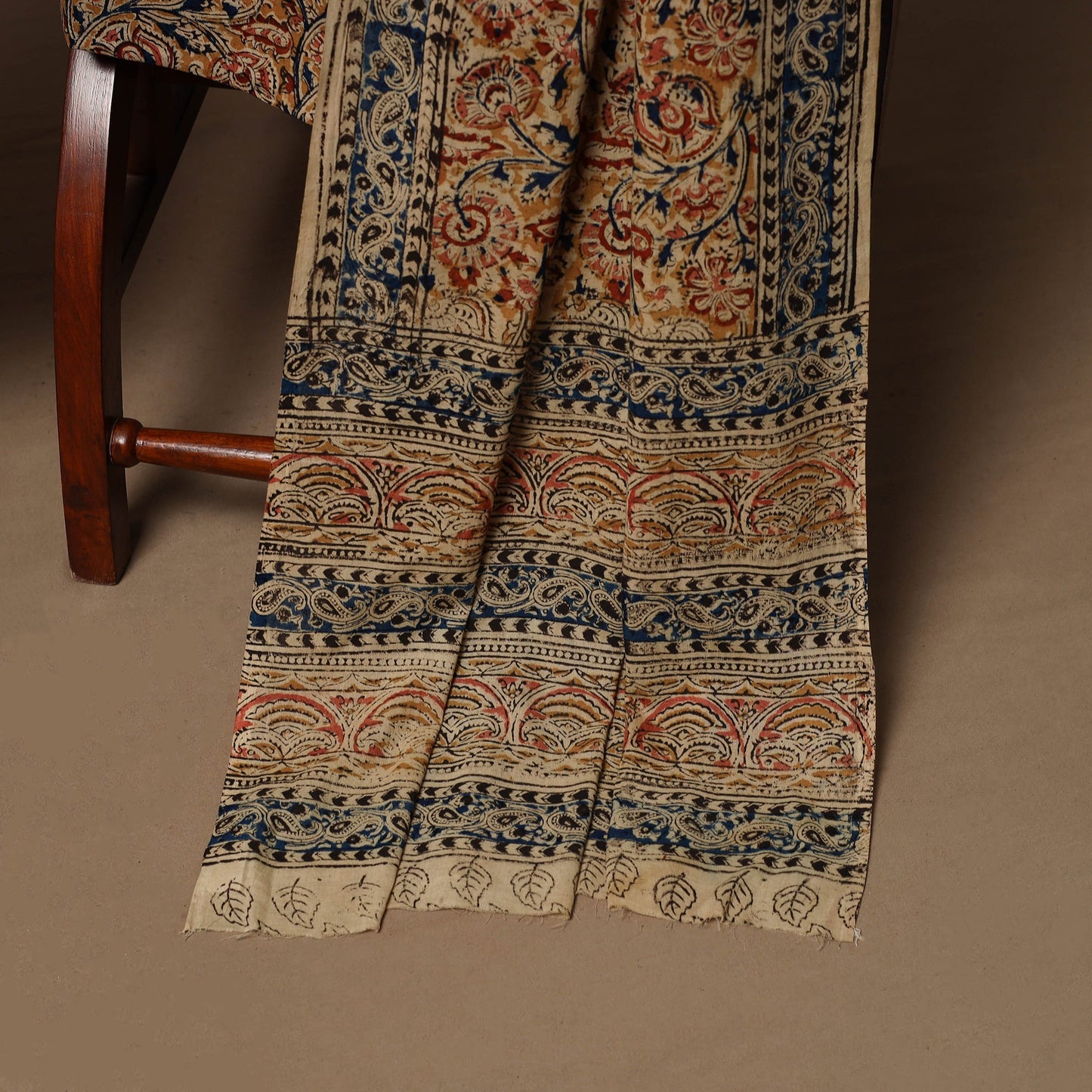 Natural dyed pedana kalamkari cotton 3pc unstitched dress