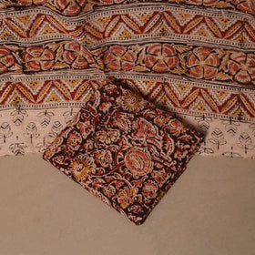 Natural dyed pedana kalamkari cotton 3pc unstitched dress