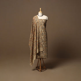 Natural dyed pedana kalamkari cotton 3pc unstitched dress