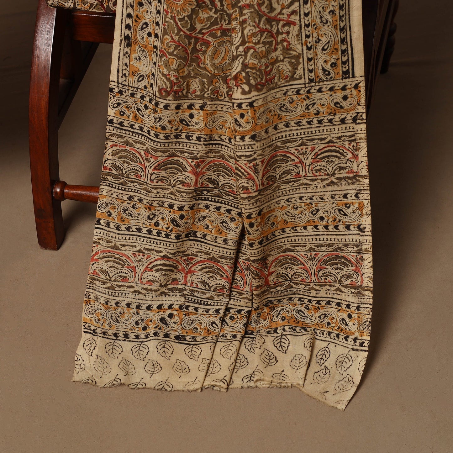 Natural dyed pedana kalamkari cotton 3pc unstitched dress