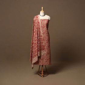 Natural dyed pedana kalamkari cotton 3pc unstitched dress