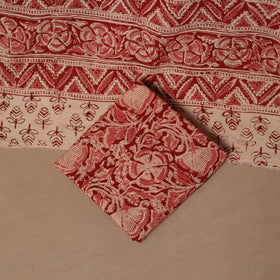 Natural dyed pedana kalamkari cotton 3pc unstitched dress