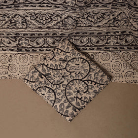 Natural dyed pedana kalamkari cotton 3pc unstitched dress