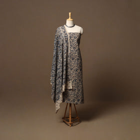 Natural dyed pedana kalamkari cotton 3pc unstitched dress