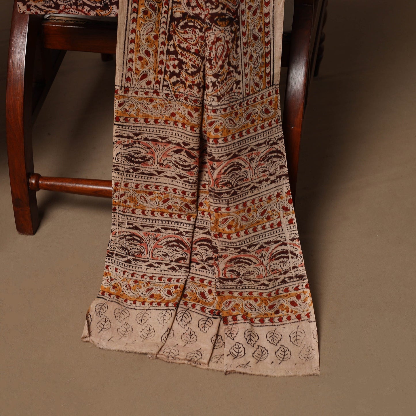 Natural dyed pedana kalamkari cotton 3pc unstitched dress