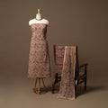 Natural dyed pedana kalamkari cotton 3pc unstitched dress