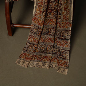 Natural dyed pedana kalamkari hand block print cotton 3pc