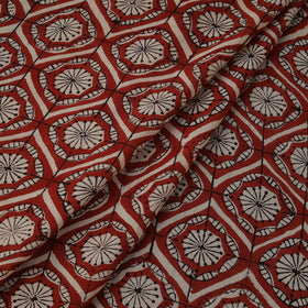 Natural dyed pure mul cotton hand block bagru print fabric