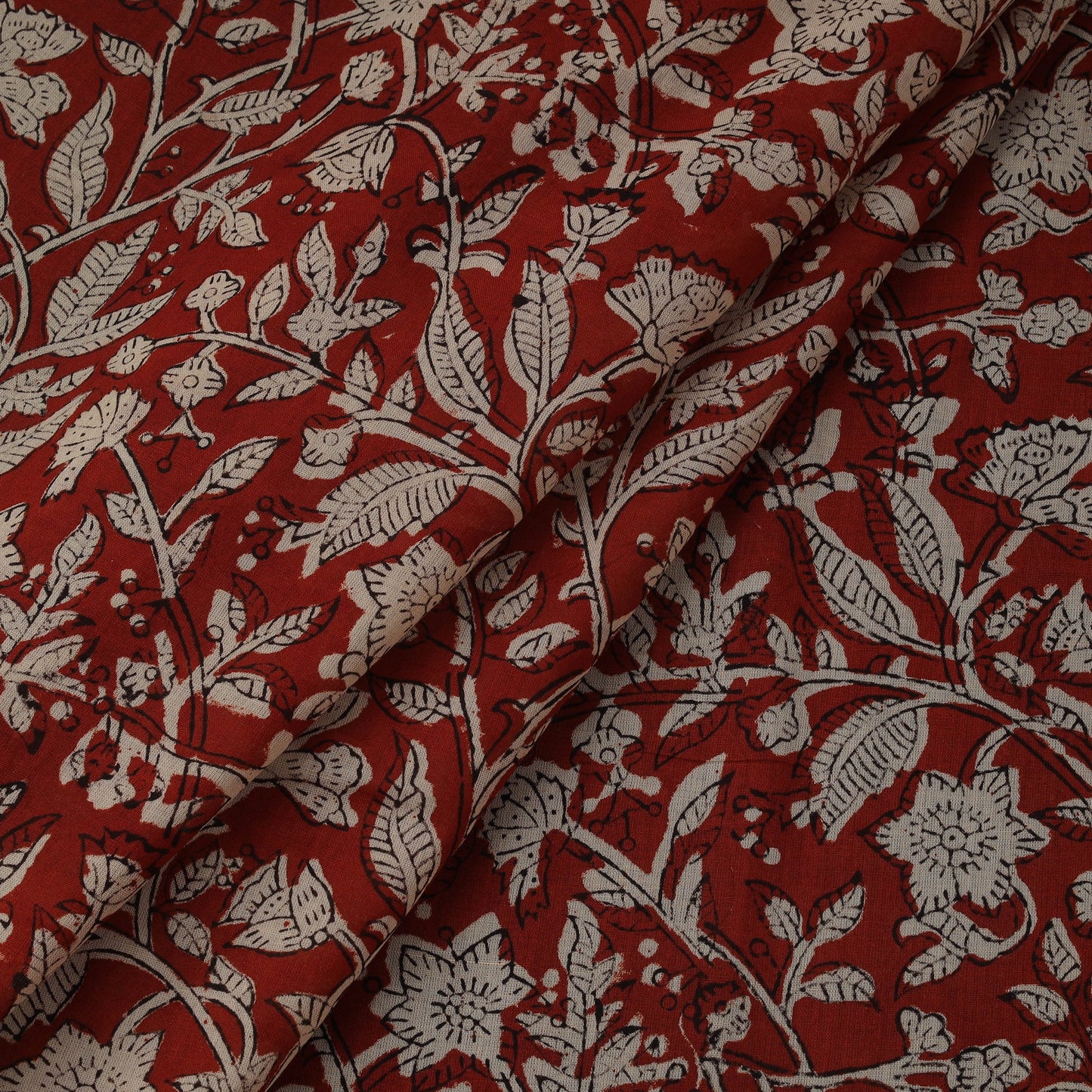Natural dyed pure mul cotton hand block bagru print fabric