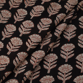 Natural dyed pure mul cotton hand block bagru print fabric