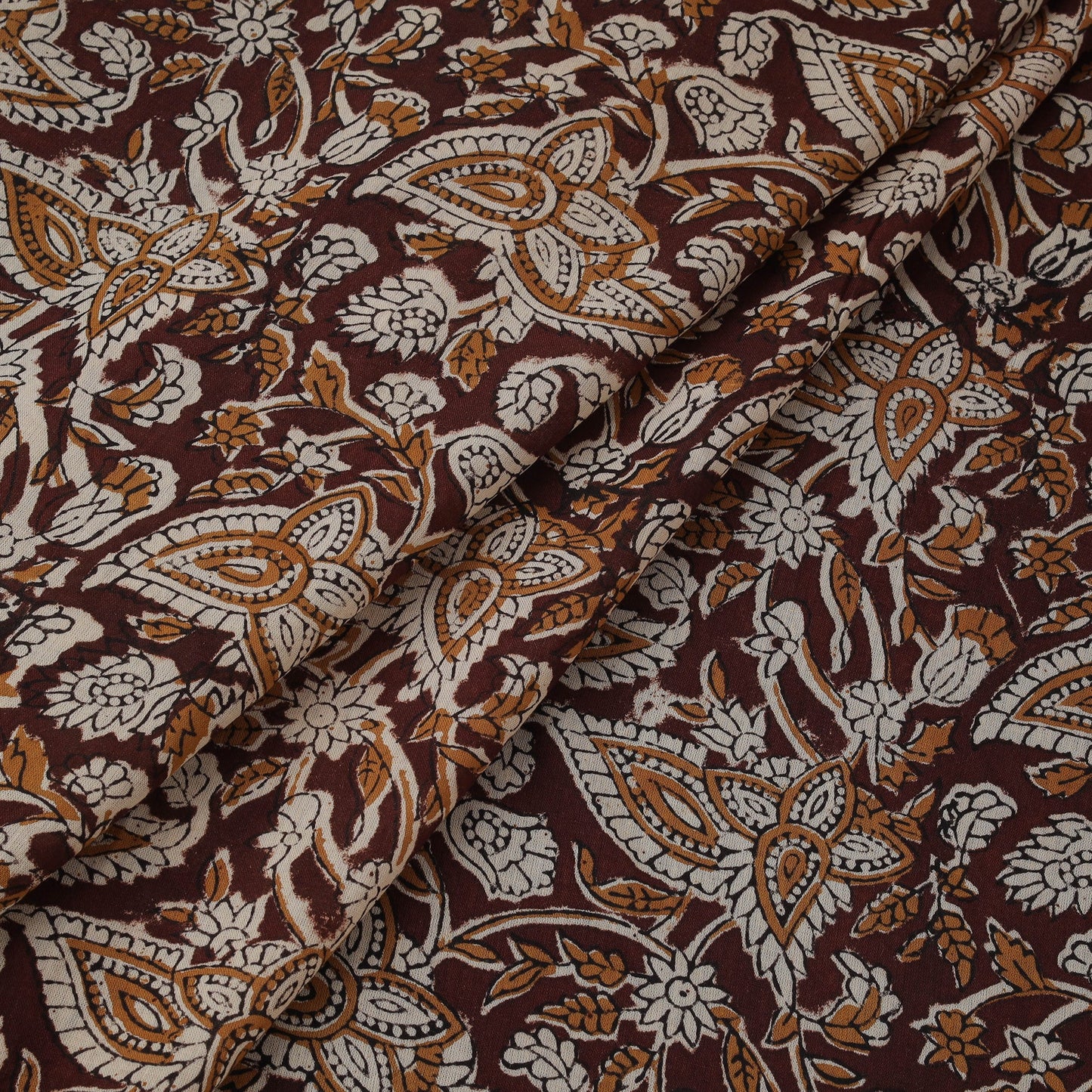 Natural dyed pure mul cotton hand block kalamkari bagru