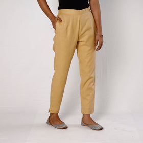  Navajo Yellow Flex Cotton Tapered Casual Pant for Women 