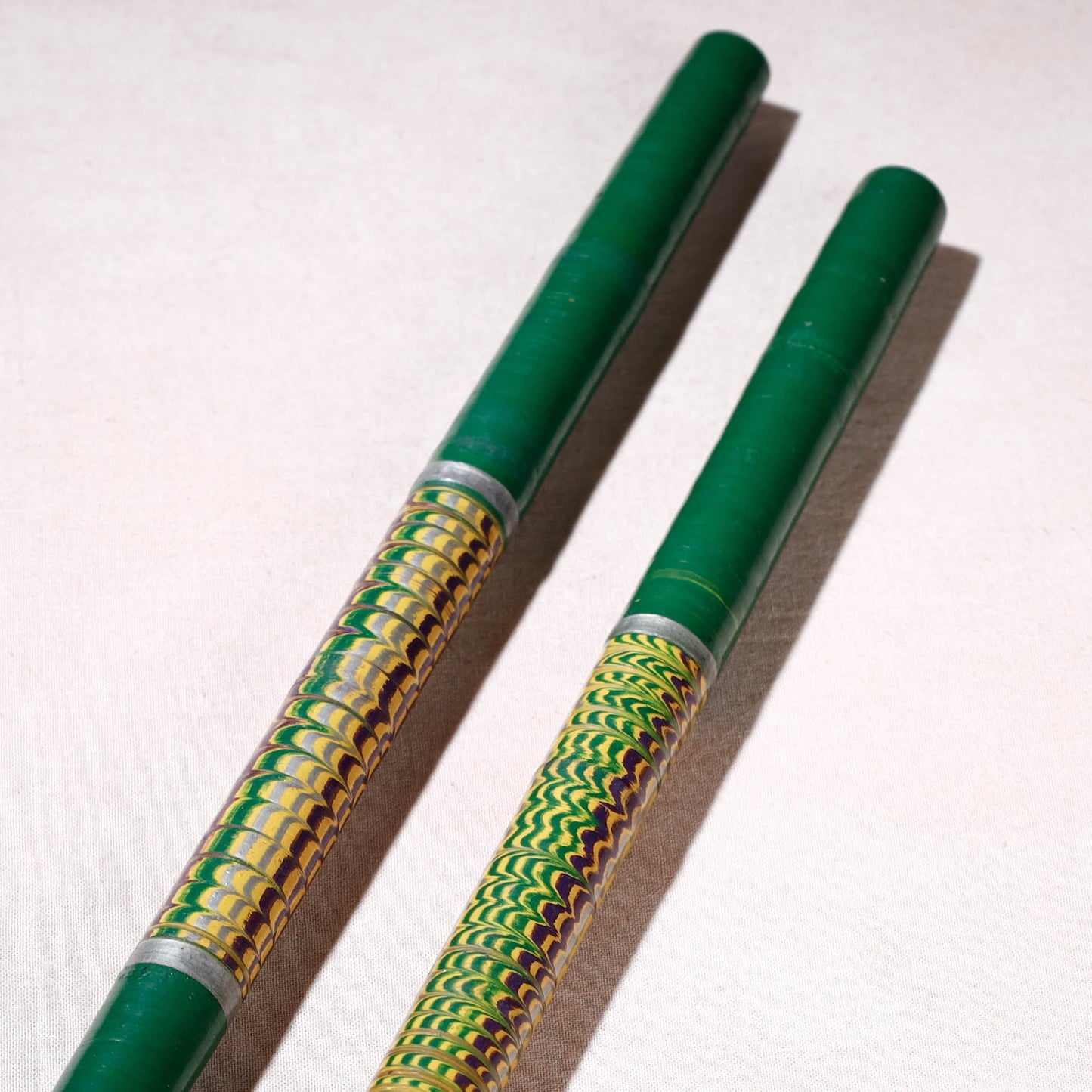  Handmade Lacquered Wooden Garba Dandiya Sticks 