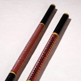  Handmade Lacquered Wooden Garba Dandiya Sticks 