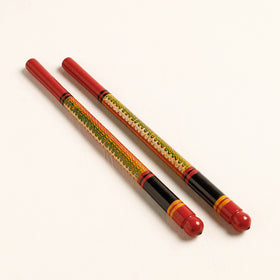  Handmade Lacquered Wooden Garba Dandiya Sticks 