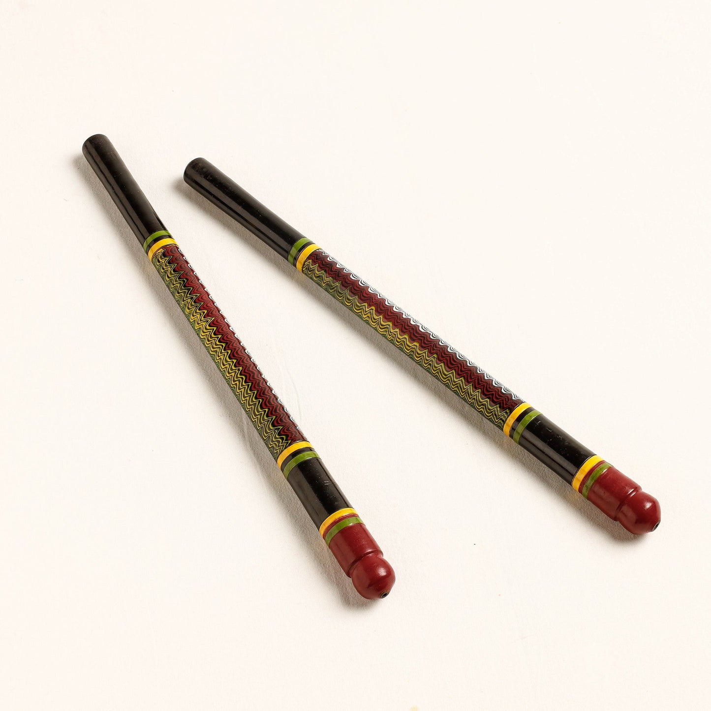  Handmade Lacquered Wooden Garba Dandiya Sticks 