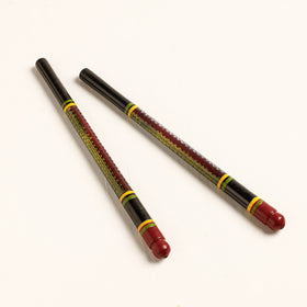  Handmade Lacquered Wooden Garba Dandiya Sticks 