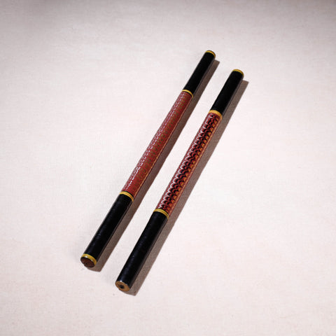  Handmade Lacquered Wooden Garba Dandiya Sticks 