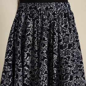 Navy Blue 24 Kali Patchwork Batik Print Cotton Long Skirt
