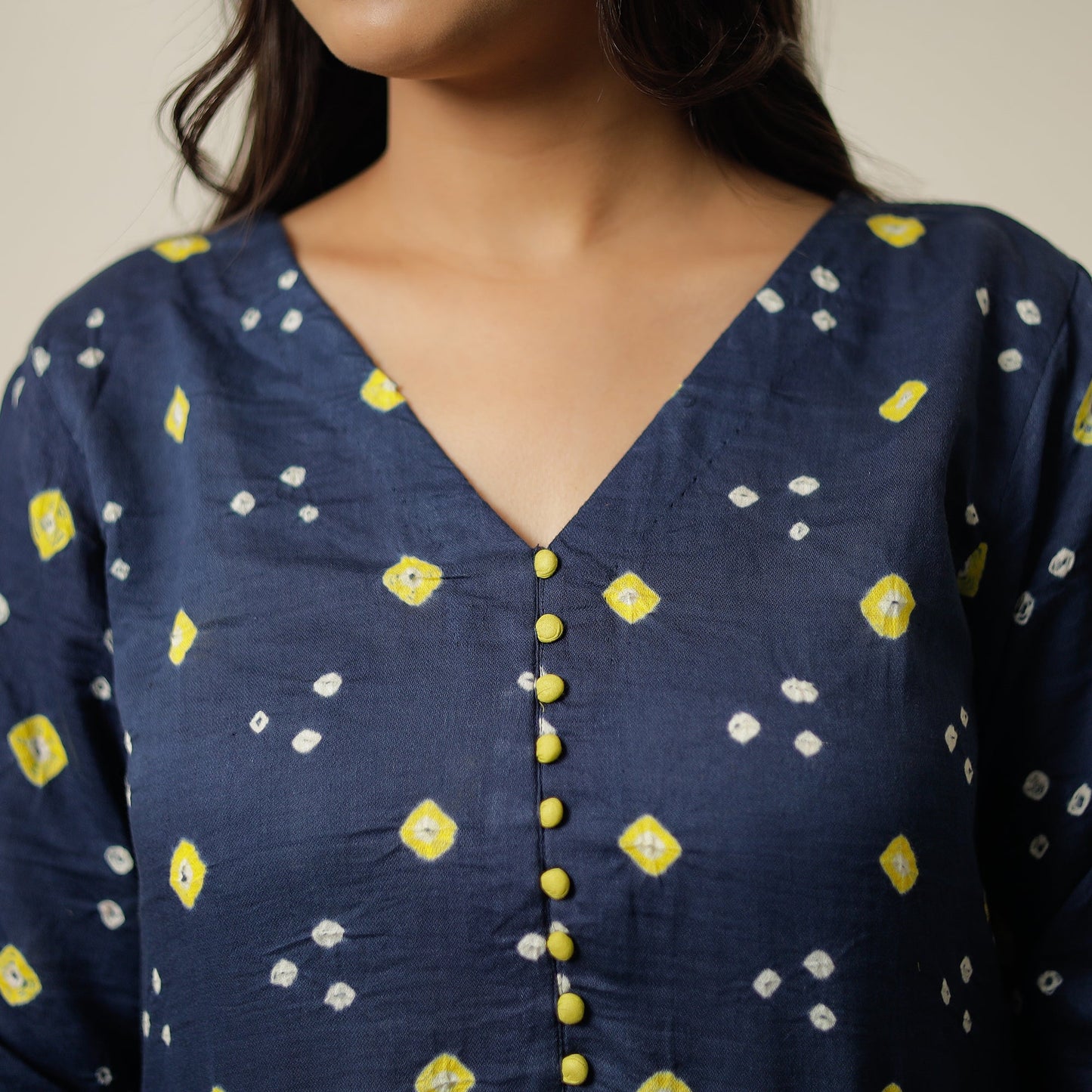 Buy Bandhani Tie-Dye Cotton A-Line Kurta for Women