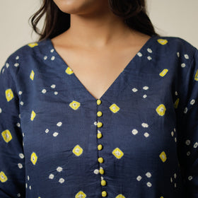 Buy Bandhani Tie-Dye Cotton A-Line Kurta for Women