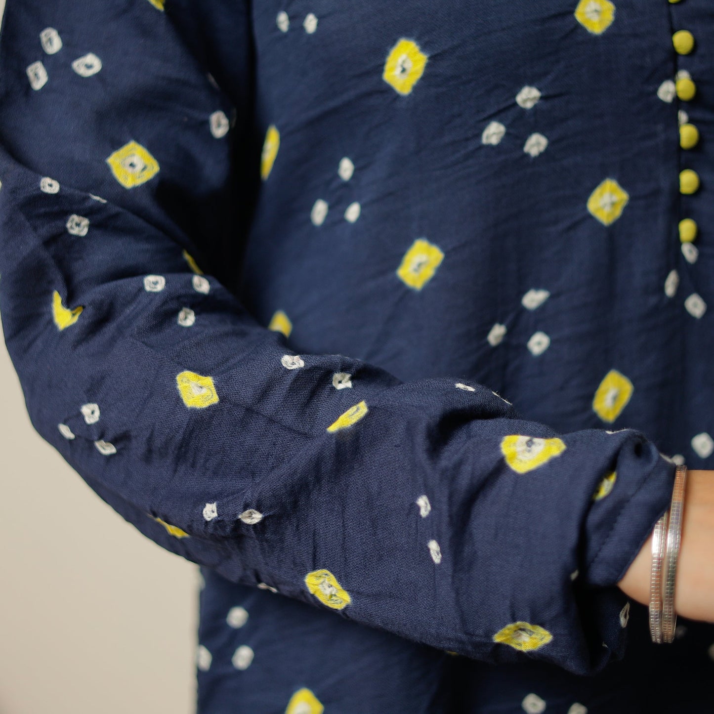 Buy Bandhani Tie-Dye Cotton A-Line Kurta for Women