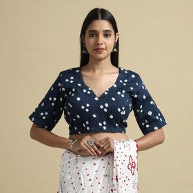 Buy Bandhani Tie-Dye Cotton Stitched Blouse Online at iTokri.com