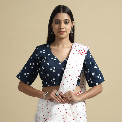Buy Bandhani Tie-Dye Cotton Stitched Blouse Online at iTokri.com