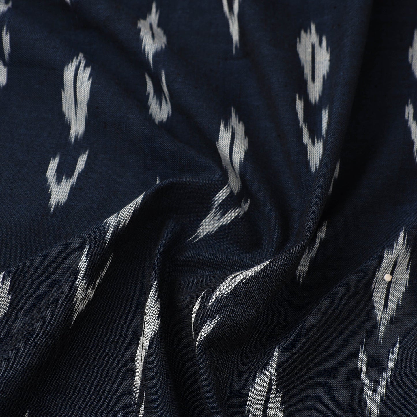  Cotton Navy Blue Pochampally Ikat Fabric Online in India