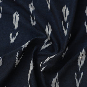  Cotton Navy Blue Pochampally Ikat Fabric Online in India