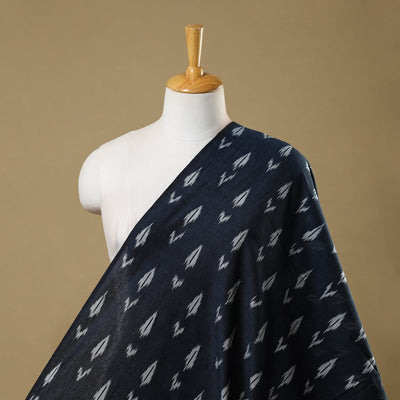  Cotton Navy Blue Pochampally Ikat Fabric Online in India