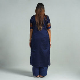 Navy blue - dharwad cotton kurta with palazzo & dupatta set