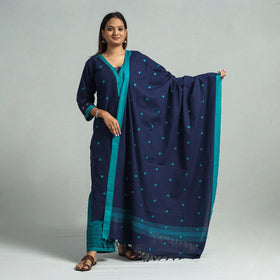 Navy blue - dharwad cotton kurta with palazzo & dupatta set