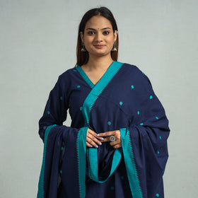 Navy blue - dharwad cotton kurta with palazzo & dupatta set