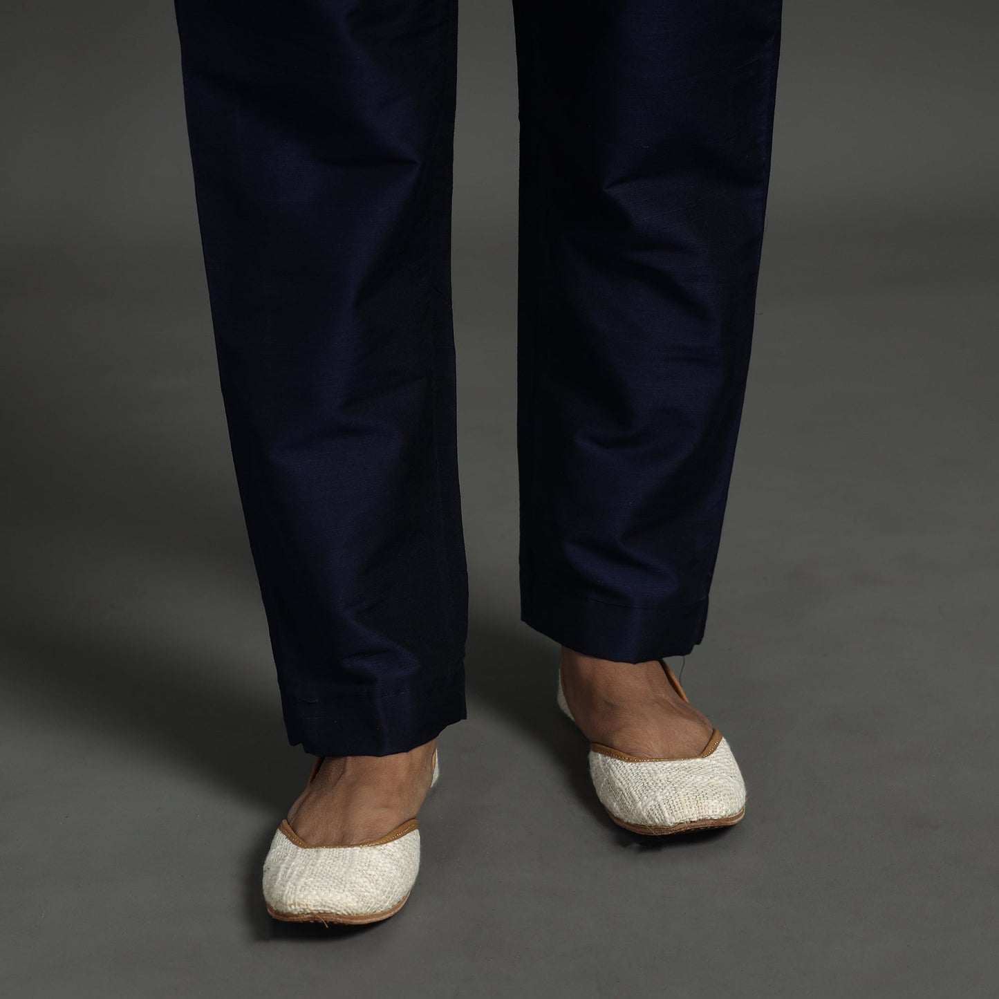 Navy blue - elegant banarasi brocade silk kurta with pant