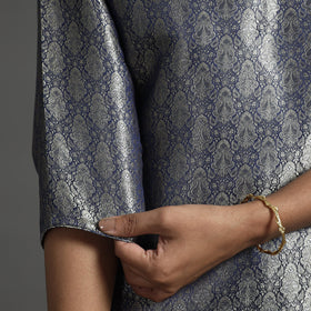 Navy blue - elegant banarasi brocade silk kurta with pant