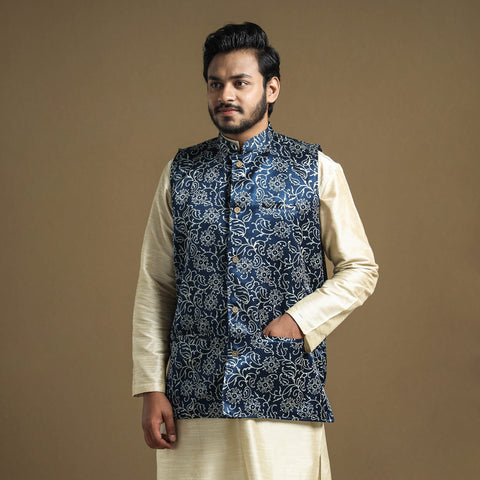 silk nehru jacket 