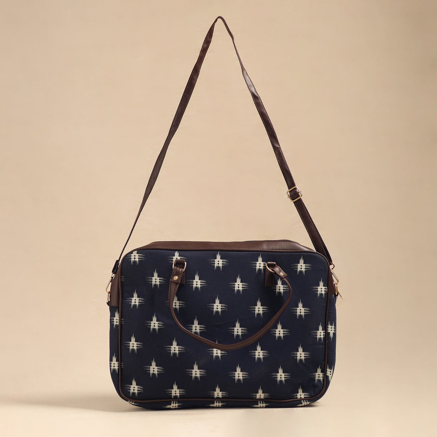  Navy Blue Handcrafted Printed Laptop Bag 