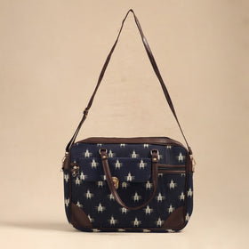  Navy Blue Handcrafted Printed Laptop Bag 
