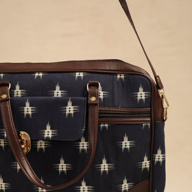  Navy Blue Handcrafted Printed Laptop Bag 