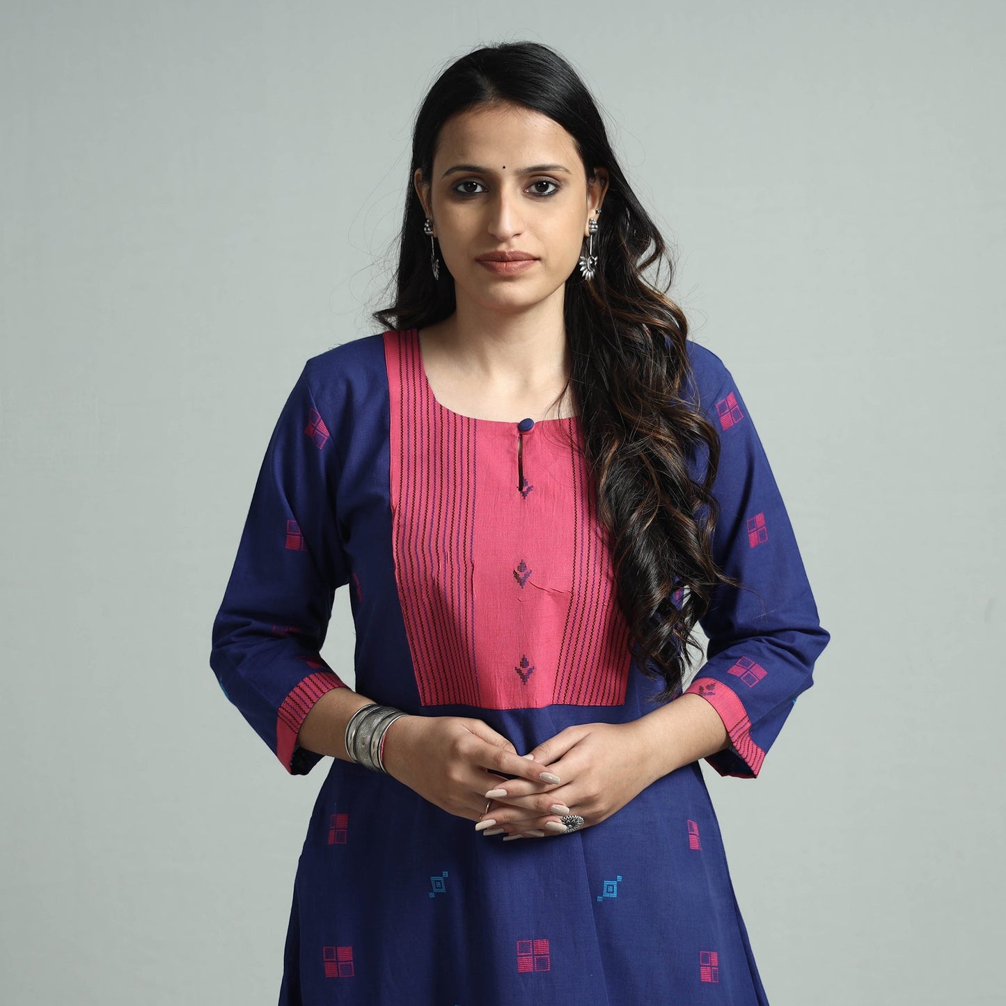 Buy Jacquared Cotton floral Kurta Online at iTokri.com